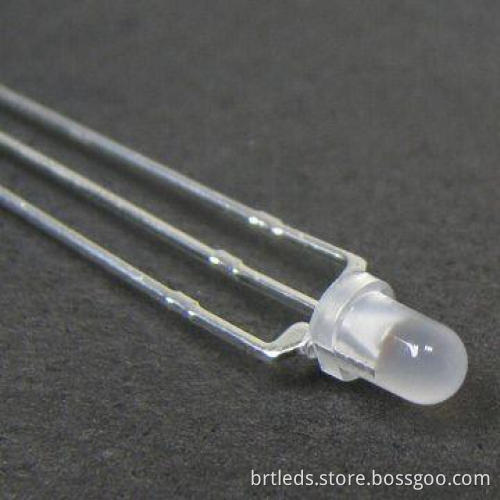 3mm Round Hi-Eff Red and Yellow Green Emitted Color LED Lamps with White Diffused W/L 620/570nm